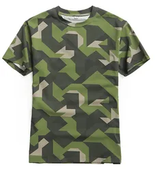 Swedish Camouflage T shirt Geometry Jungle Desert Tops Summer