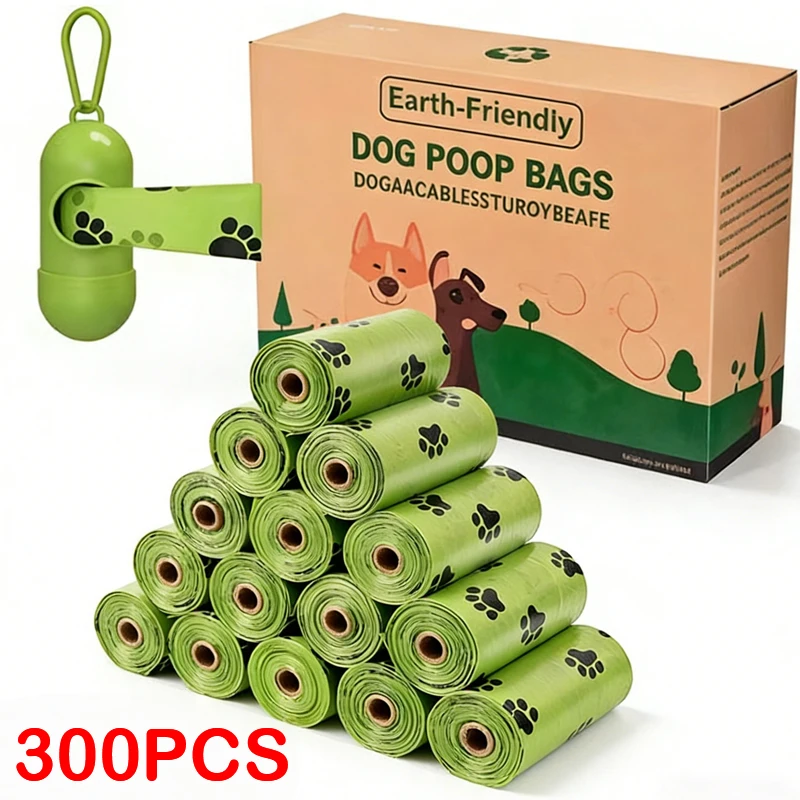 Sacos Biodegradáveis para Fezes de Cães, à Prova de Vazamentos, para Passeios e Limpeza ao Ar Livre, Pacote de Sacos para Resíduos de Animais de Estimação, Suprimentos para Pets