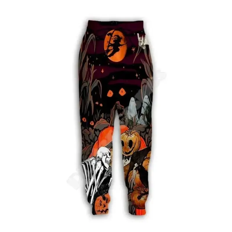 

Spring and Autumn Men's Fashion Sports Pants Pumpkin Skull 3D Printed Pants Unisex Harajuku Street Leisure Jogging Pants K0157