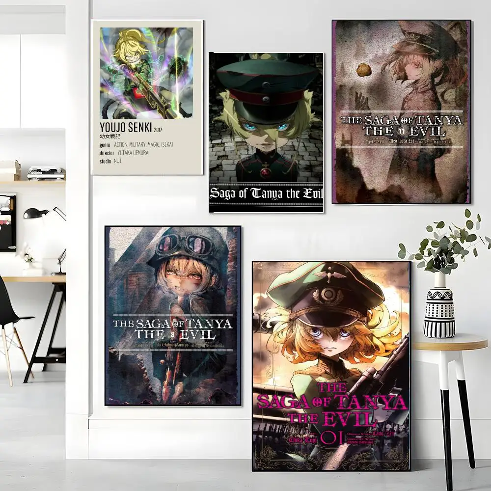 anime S-Saga of Tanya the Evil-L Painting Calligraphy Artwork for Living Room Bedroom Office Home Decor
