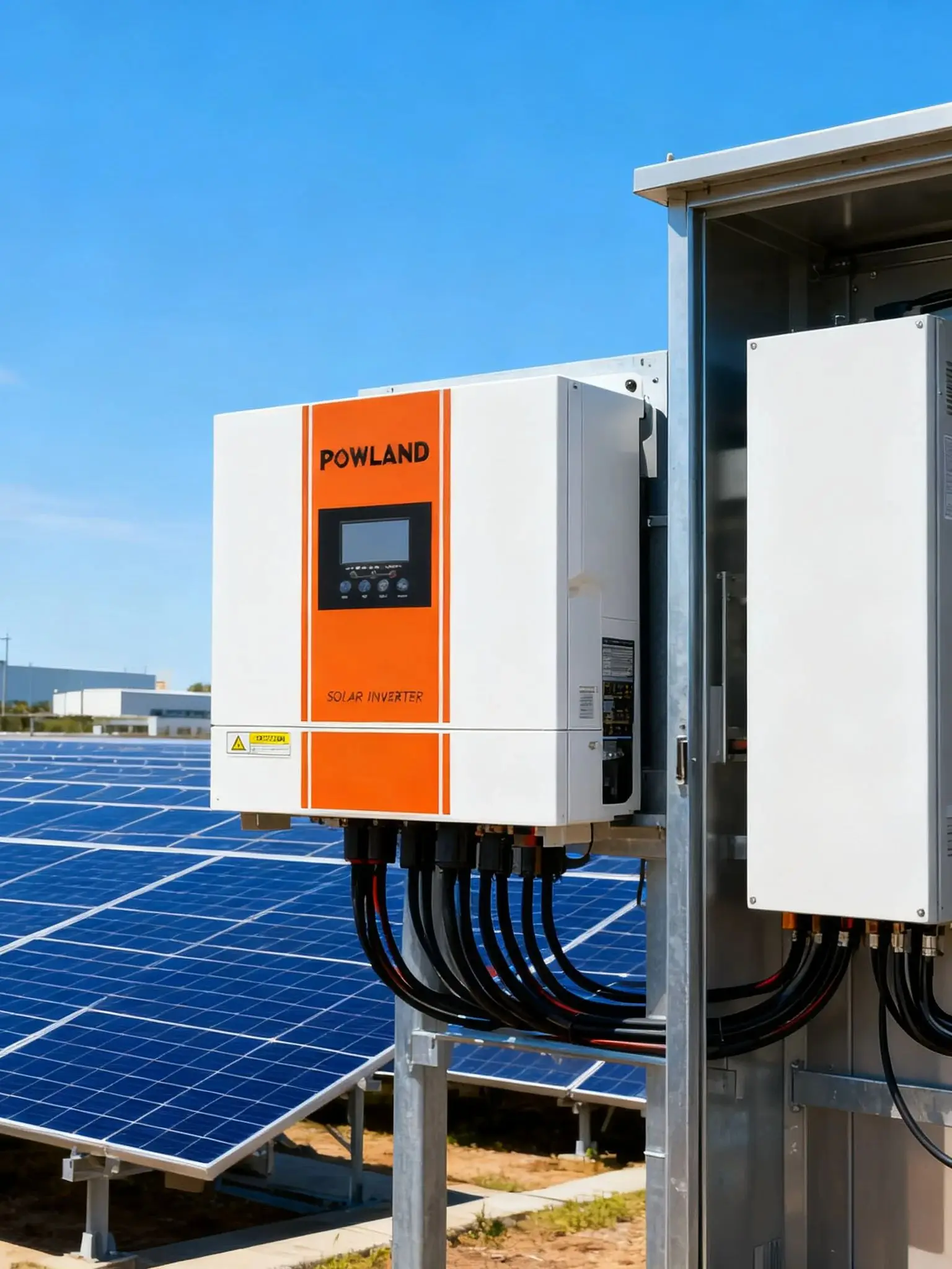 POWLAND Solar-Wechselrichter Hybrid 12KW 48V mit Integriertem MPPT LCD-Display, Betrieb ohne Batterie, Kurzschluss-Schutz Solar