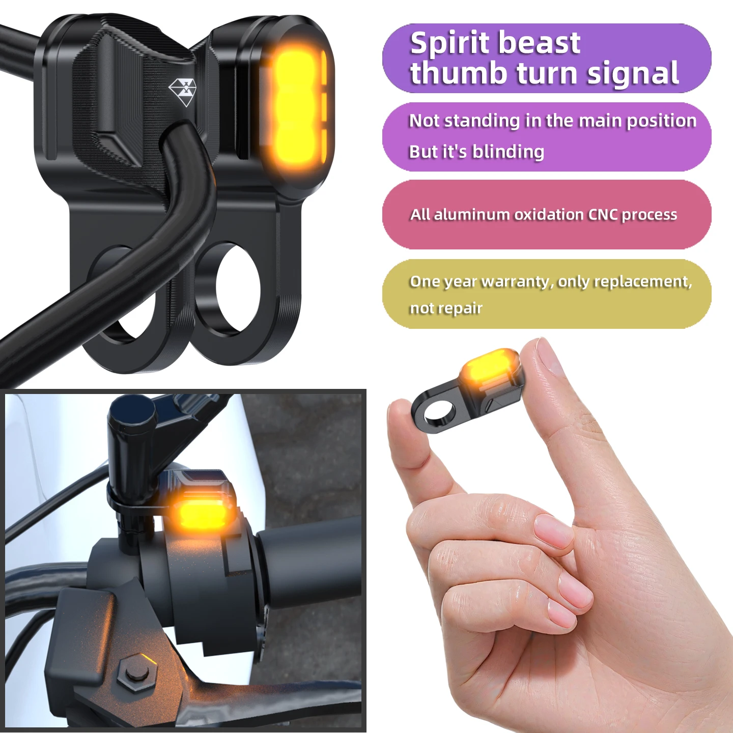 Electric Scooter Rearview Mirror Mini LED Turn Signal Light Modification 12V Universal High Brightness Handlebar Turn Light