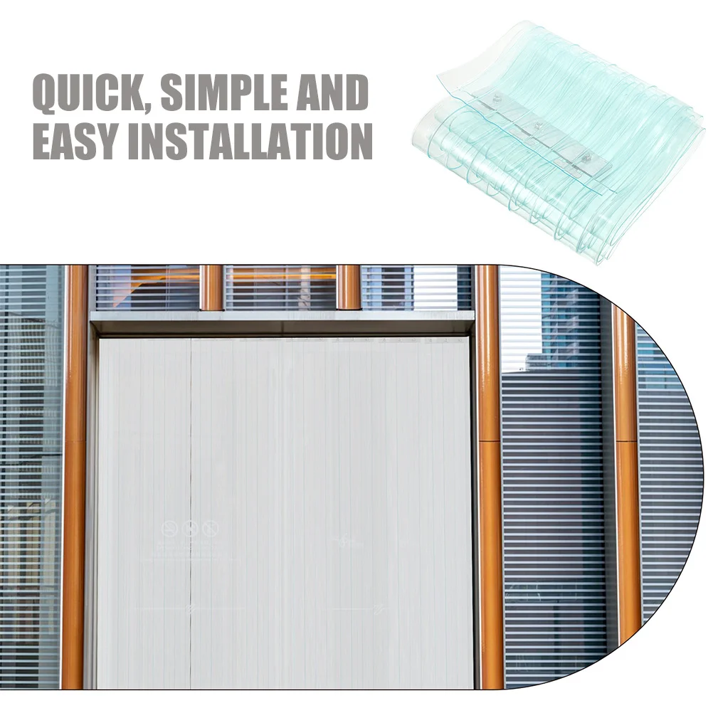 

PVC Door Curtain Strip Firm Long-Lasting Windproof Partition for Garage Doors Commercial Use Transparent Strip Curtain
