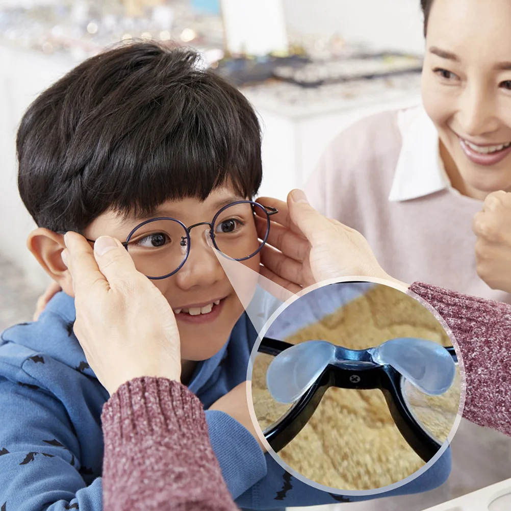 4 قطعة مخدات أنف للنظارة من السيليكون لينة واضحة المضادة للانزلاق قابل للتعديل للنظارات الشمسية نظارات القراءة وسائد الجسر على شكل حرف U