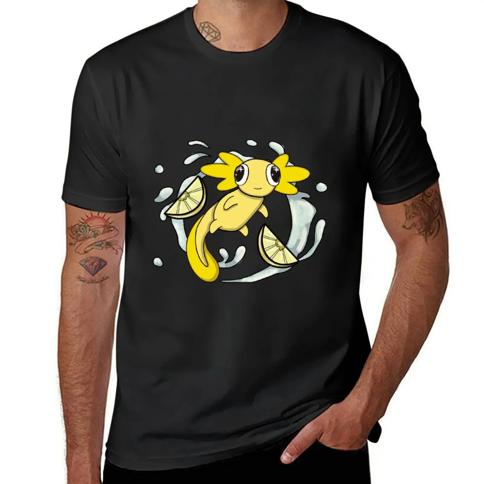 Lemon Axolotl T-Shirt customs heavyweights sports fans mens big and tall t shirts