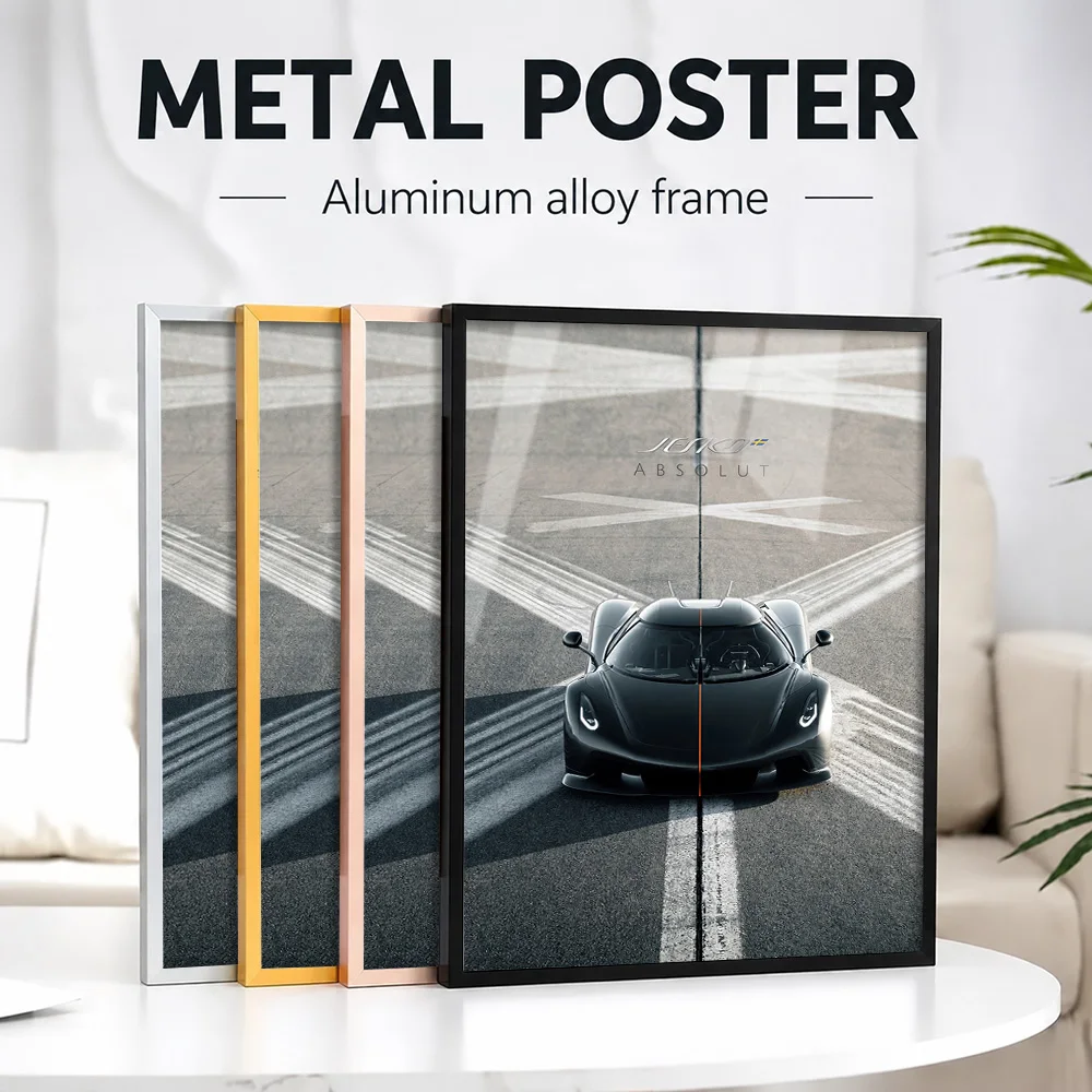 Sweden Jesko Absolut Metal Poster With Aluminum Alloy Frame Customized Photo Blueprint Style Wall Art For Studio Birthday Gift