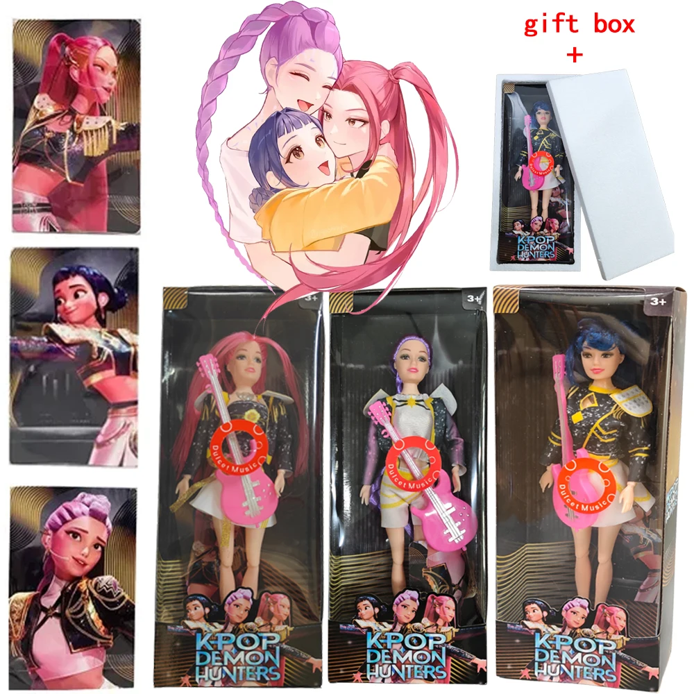 دمى Kpop Demon Hunter الأصلية القابلة للجمع (Rumi/Mira/Zoey) - ألعاب بلاستيكية للغناء بنفسك هدية عيد الميلاد للفتيات #1