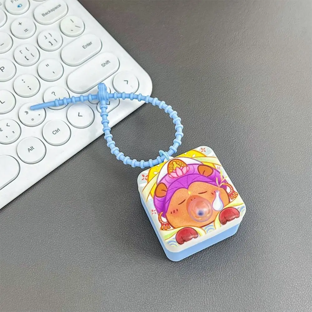 Soft Pinch To Bubble Capybara Keychain Creative Cute Spit Bubble Kapibara Bag Hanging Funny Keyring