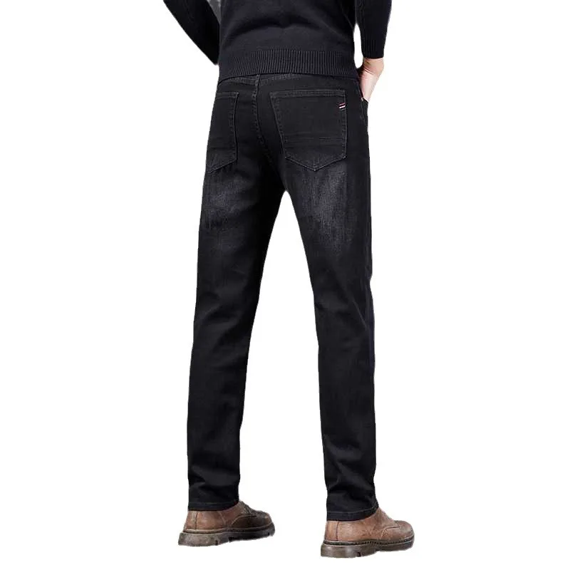 Jean d'affaires confortable pour homme, pantalon commissionné, monochrome, grande taille, tendance printemps et automne, nouveau, 2024, 28-38