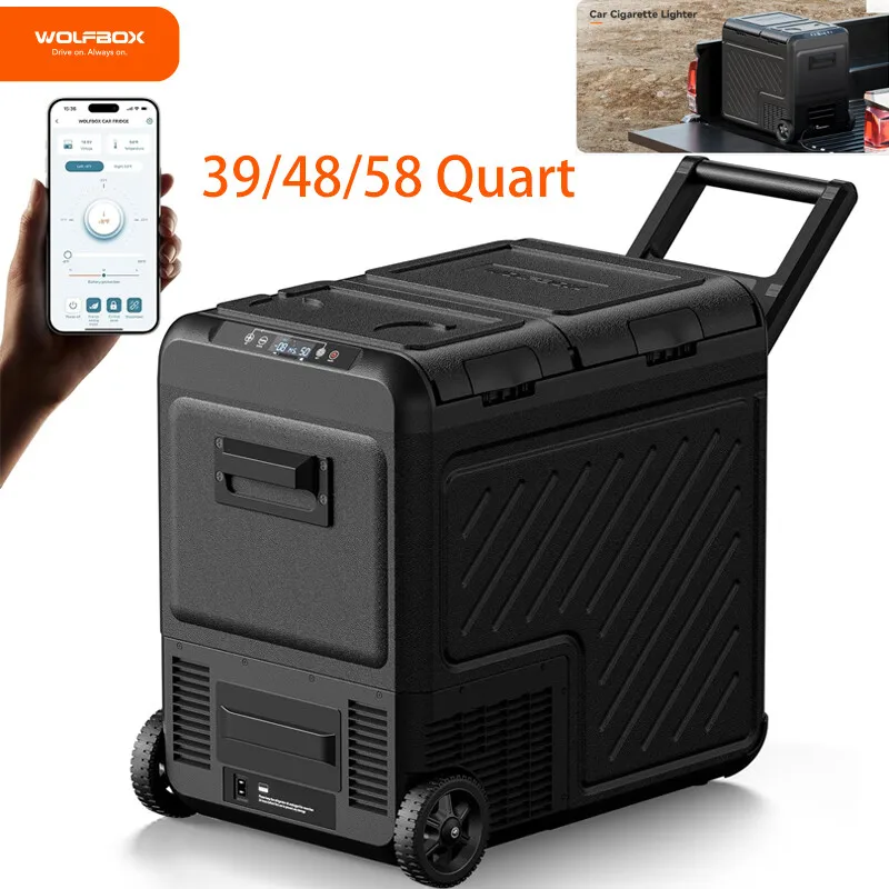 

Portable 12V Car Refrigerator 39/48/58 Quart Dual Zone Car Fridge -8~68℉