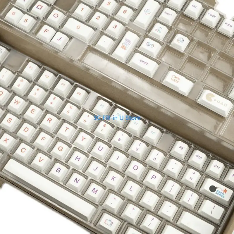 Boîte rangement G8TA KEYACAP 3 couches Couvercle transparent à poussière avec des diviseurs Keycap