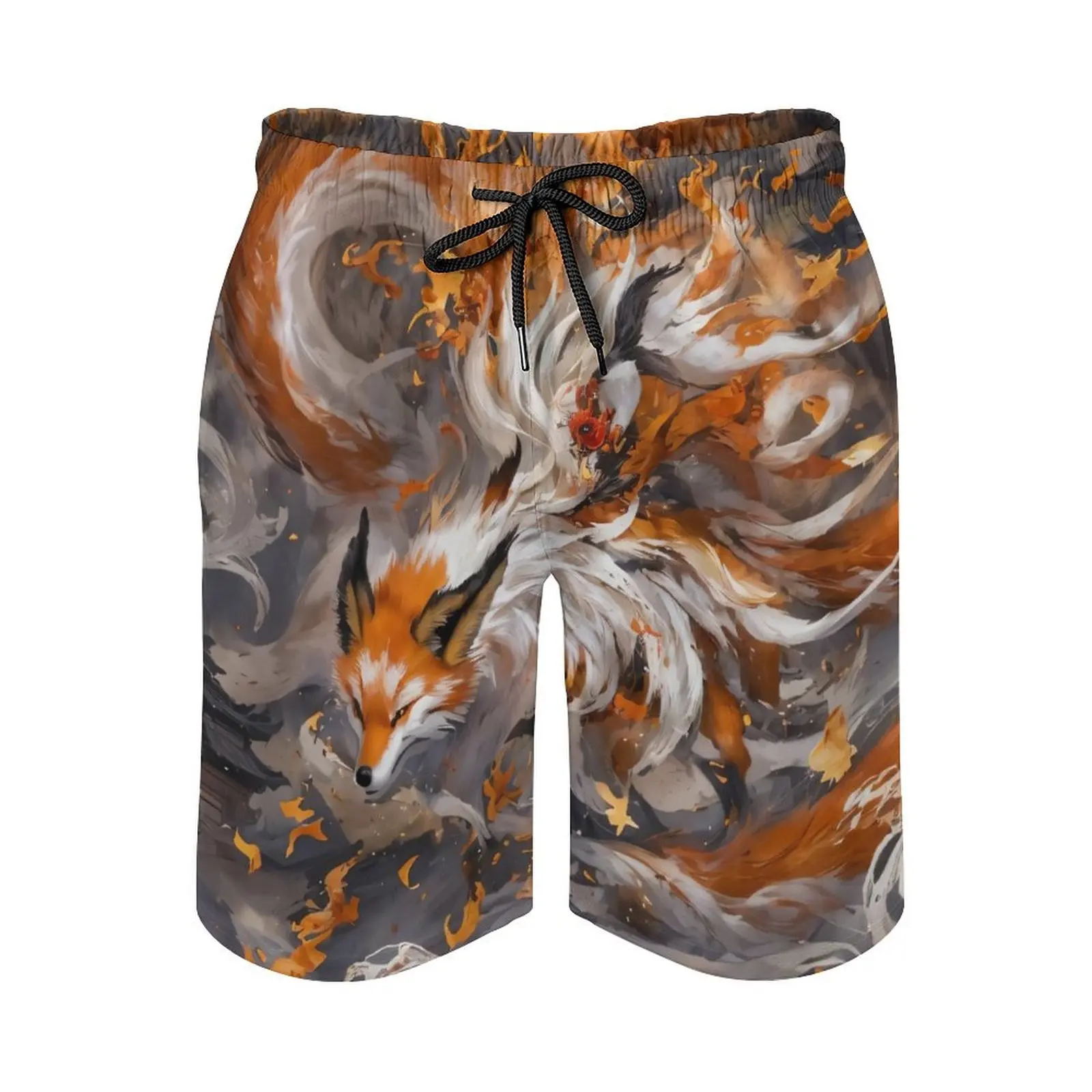 New Summer 3D Printed Nine-tailed  Men's Fashionable Beach Shorts Men's Beach Holiday Casual And Comfortable Surfing Shorts