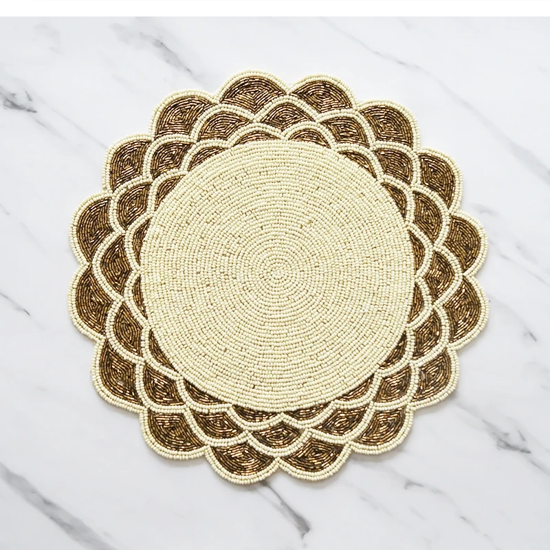 

36cm beaded placemat table pad insulation anti-scalding vase non-slip