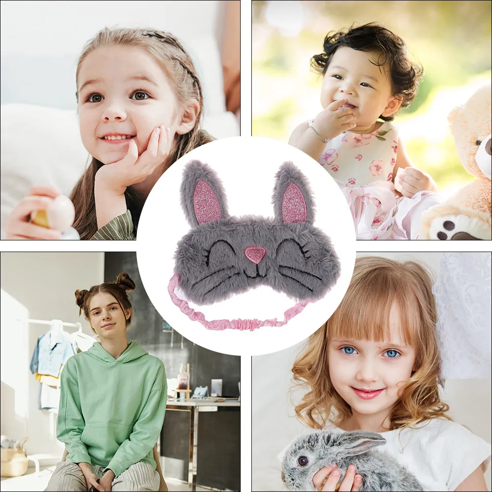 

1Pcs Sleep Eye Mask Rabbit Design Soft Comfortable Lightweight Washable Elastic Strap for Travel Home Kids Women