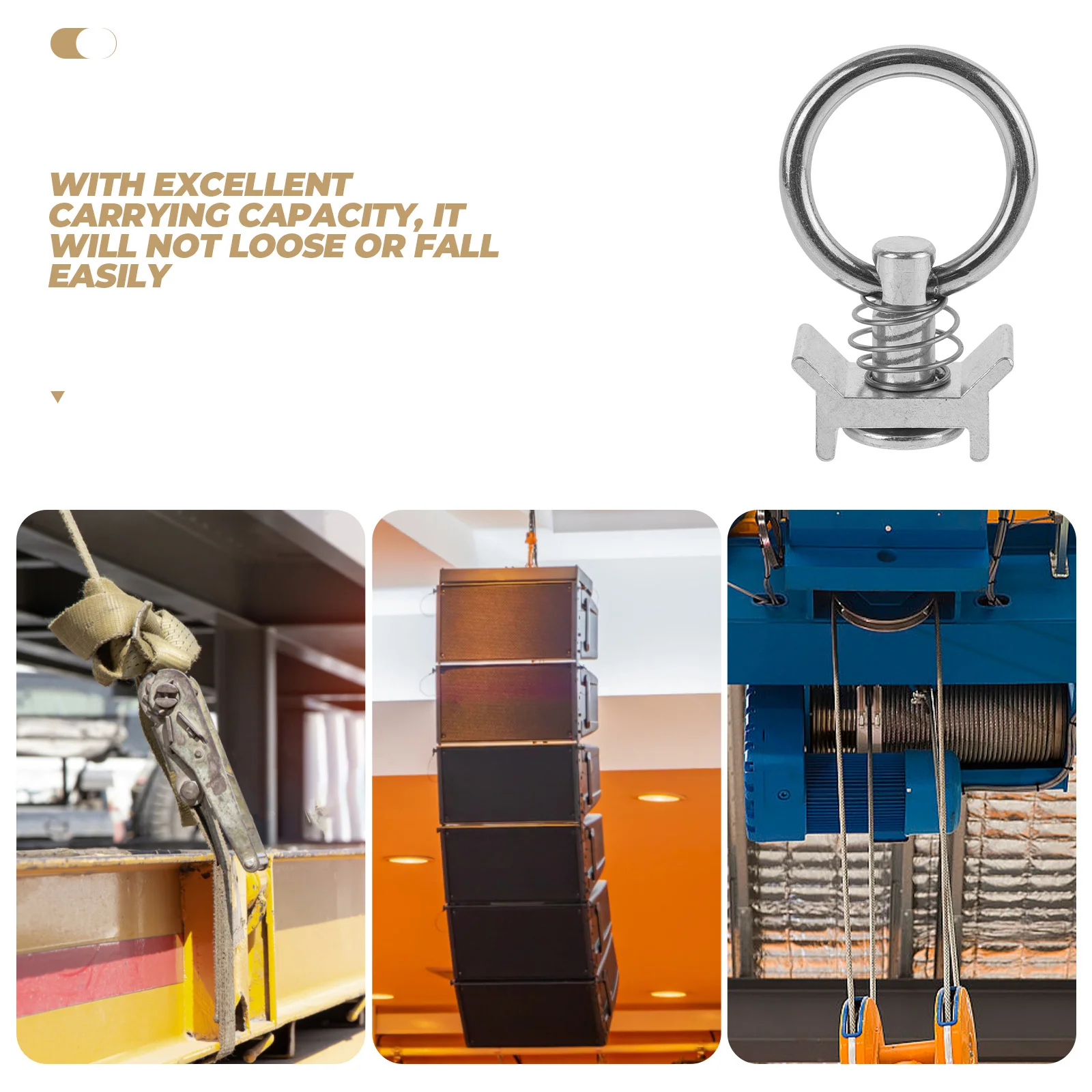 

6pcs Stainless Steel Single Tie Down Fitting O-Ring For Truck Bed Cargo Secure Heavy Duty Track Hook Accessories