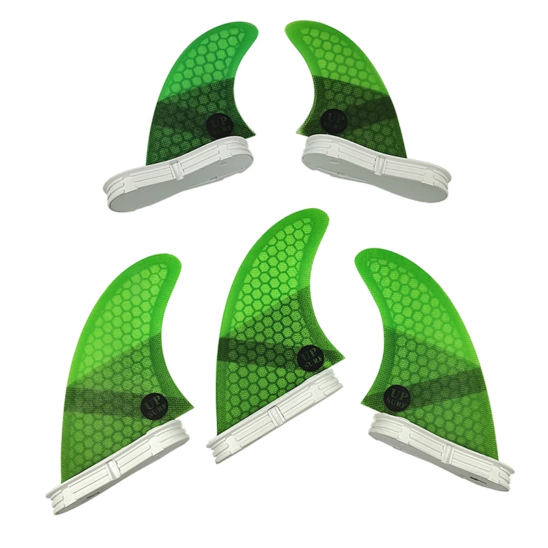 UPSURF FCS II Fins Surf Fins G5+GL Set Mlticolor Fiberglass Honeycomb Surfboard Fins Thruster Surfing Accessory