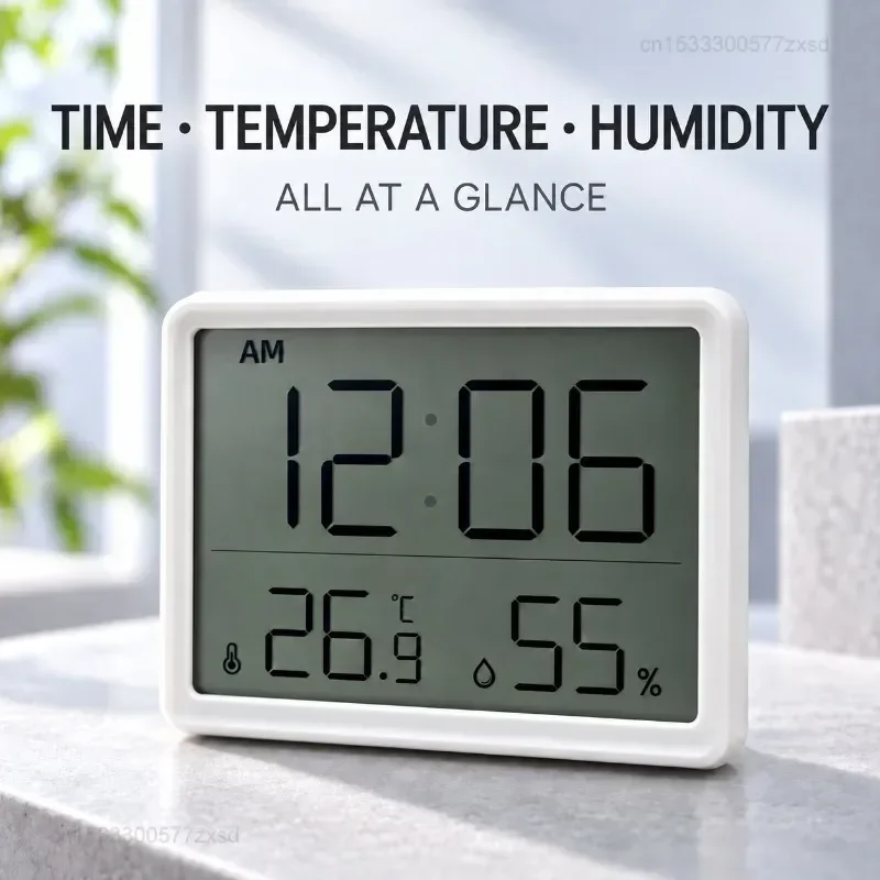 Multifunction Thermometer Digital Clock Desk Clock with Temperature Humidity Wall Clocks for Home Kitchen Office Desk Decoration