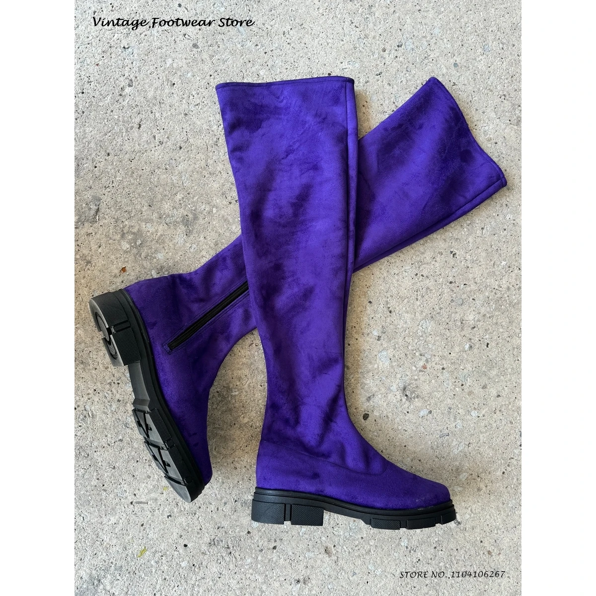 

Сапоги выше колена из искусственной кожи, повседневная удобная обувь с круглым носком на толстой подошве, женские весенне-осенние сапоги до бедра с боковой молнией