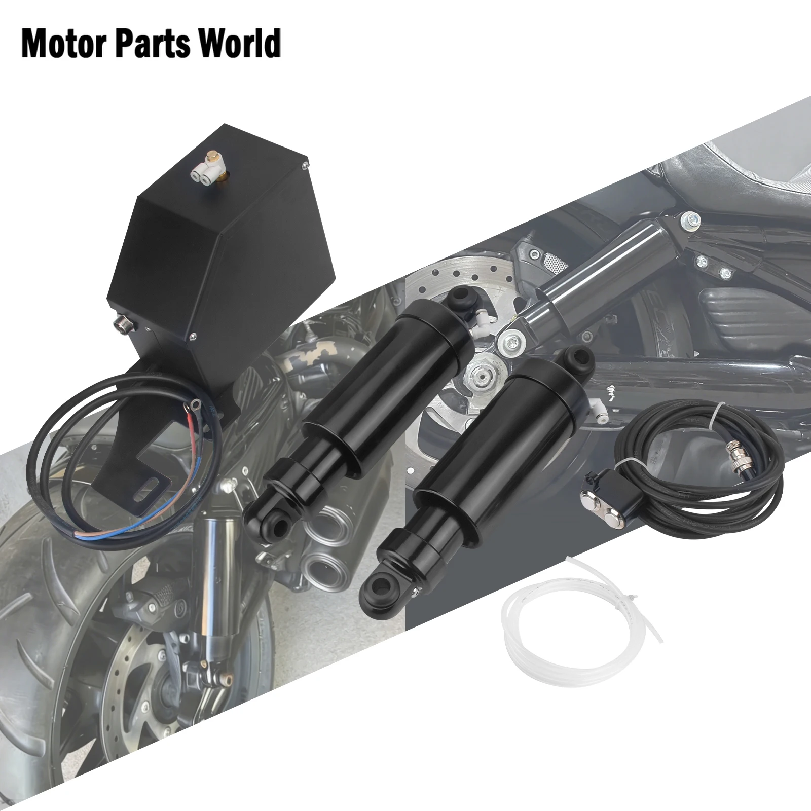 

Motorcycle Rear Air Ride Suspension Black Kit For Harley Touring Road King Electra Street Road Glide CVO Limited FLHTKSE 1994-22