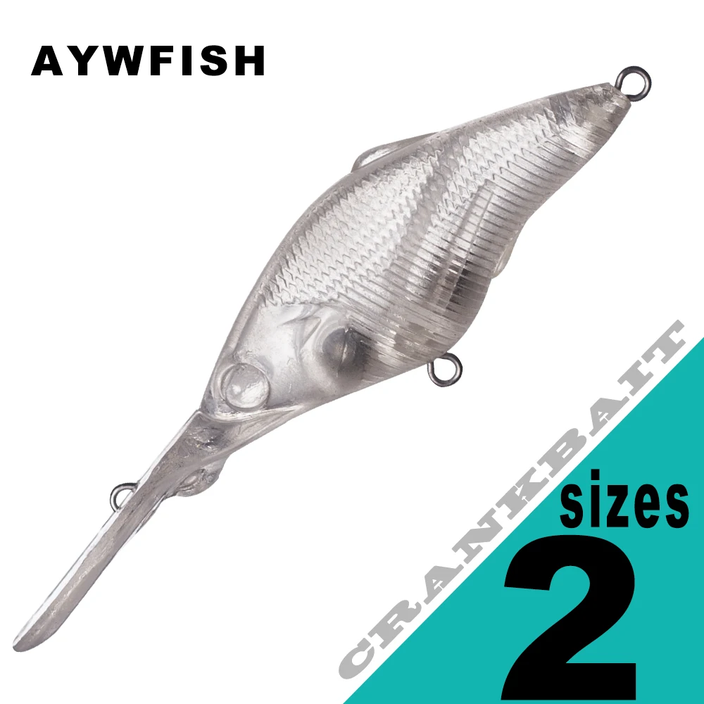 AYWFISH Unpainted Floating Crankbait Wobblers Rattles Saltwater DIY Crank Baits 8CM 6G / 9CM 11.5G Deep Diver Crankbait Blanks