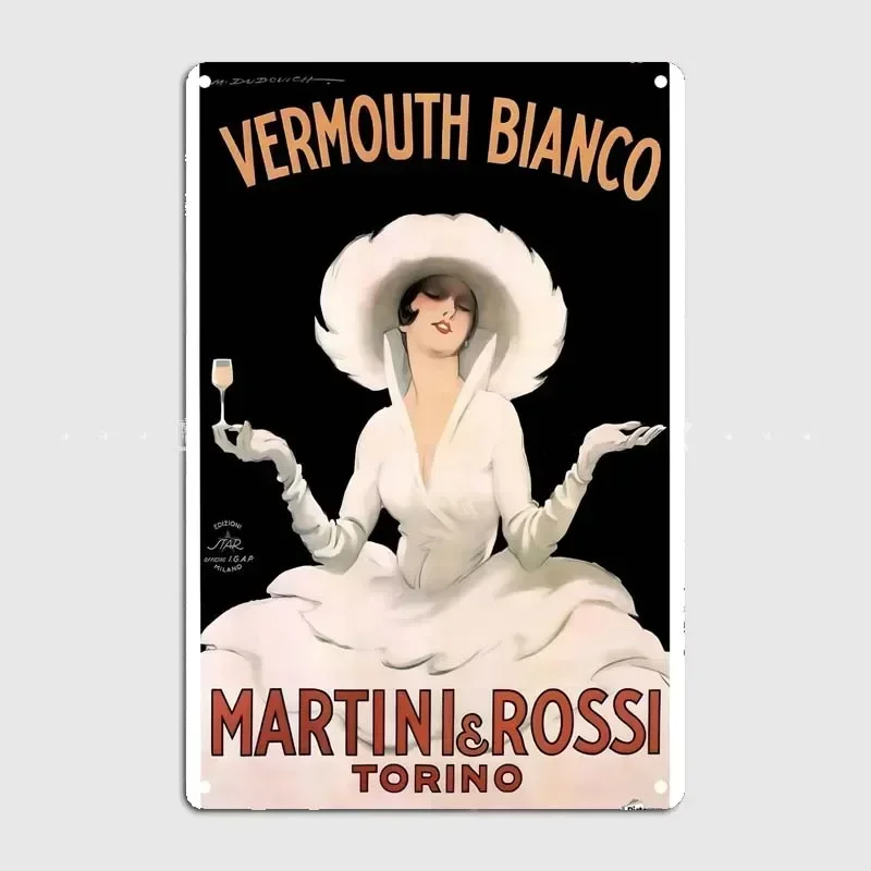 Vermouth Bianco Martini Decoration Wall Decor Metal Sign Custom Art Mural Vintage Funny Bar Restaurant Cafe Decoration Poster