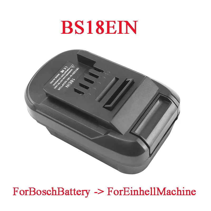 Konverter baterai pengisi daya adaptor BS18EIN, untuk Bosch 18V baterai Li-Ion BAT618 BAT609 BAT618G untuk alat Lithium Einhell