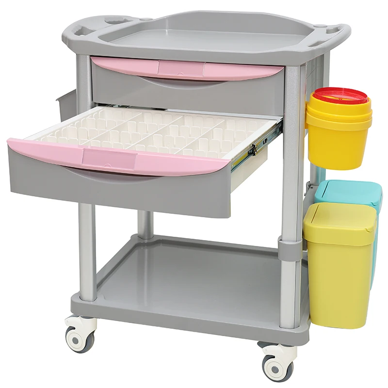 MN-TC004 Hospital ABS Trolley ABS Medical Drug Delivery Emergency Treatment Medicine Cart