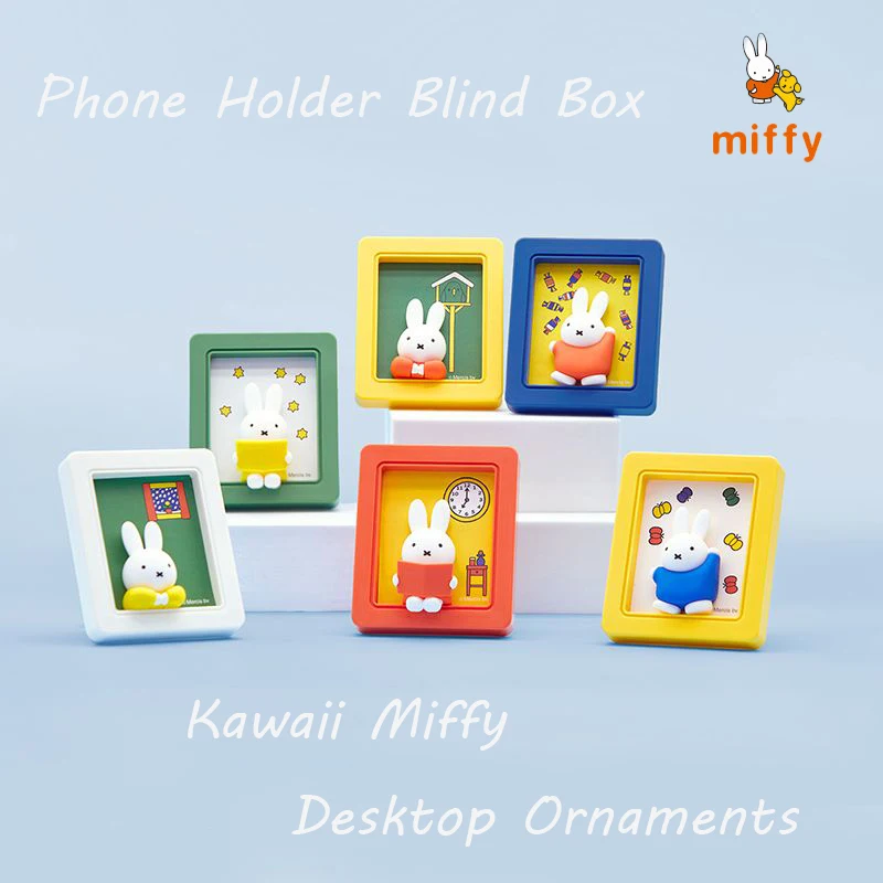 

Cute Miffy Phone Stand Cartoon Stereoscopic Photo Frame Desktop Ornament Dopamine High-grade Phone Holder Anime Accessories Gift