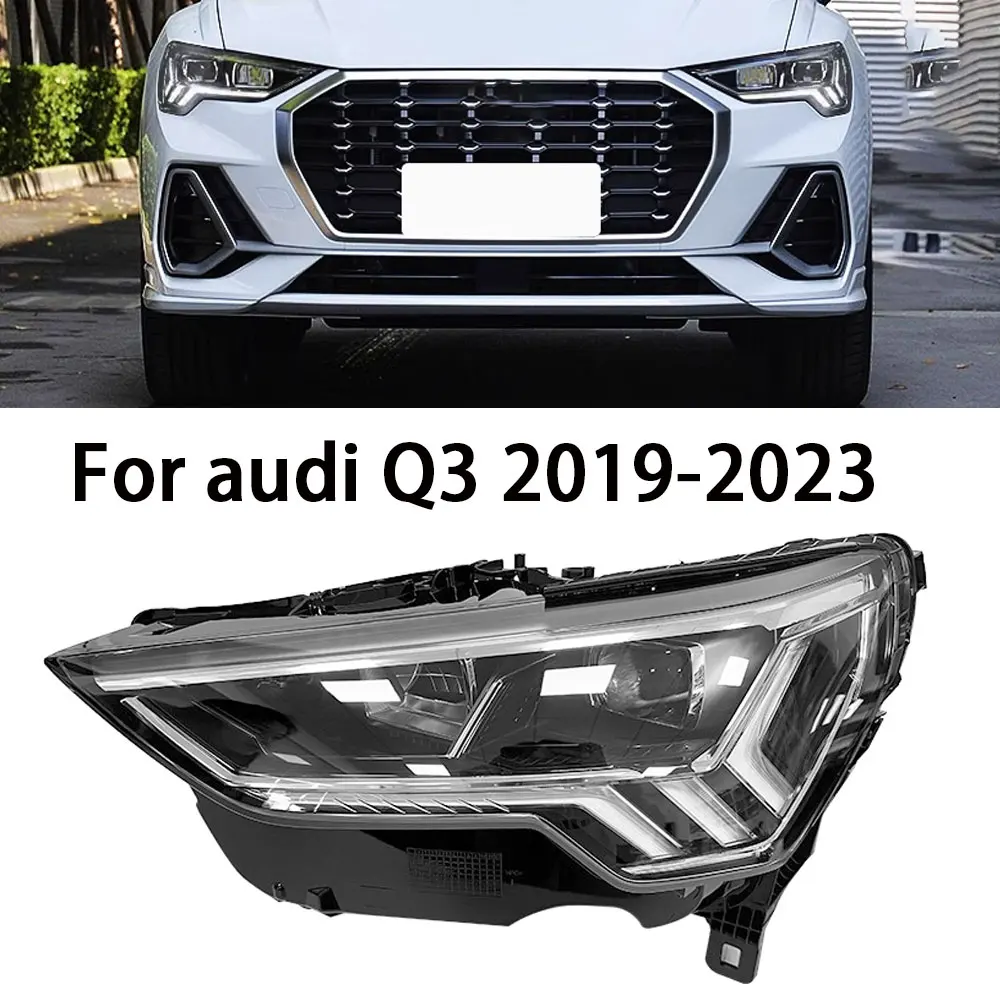 

Автомобильная фара для Audi Q3, светодиодная фара 2018-2023, фары Q3 DRL, указатель поворота, дальний свет, линза проектора «ангельский глаз»