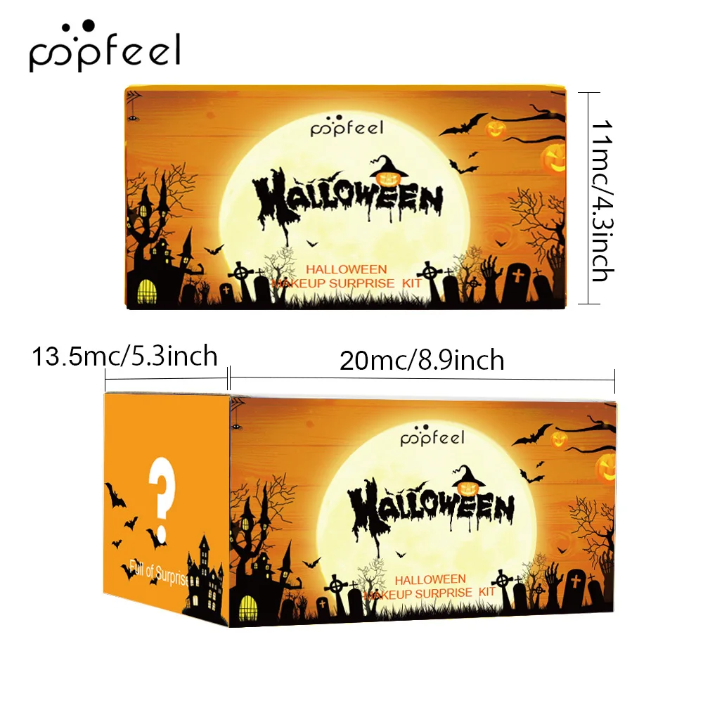 Kit de maquiagem popfeel mais vendido, conjunto completo, sombra, delineador, sobrancelha, brilho labial, presentes de palco de halloween para mulheres, cosméticos