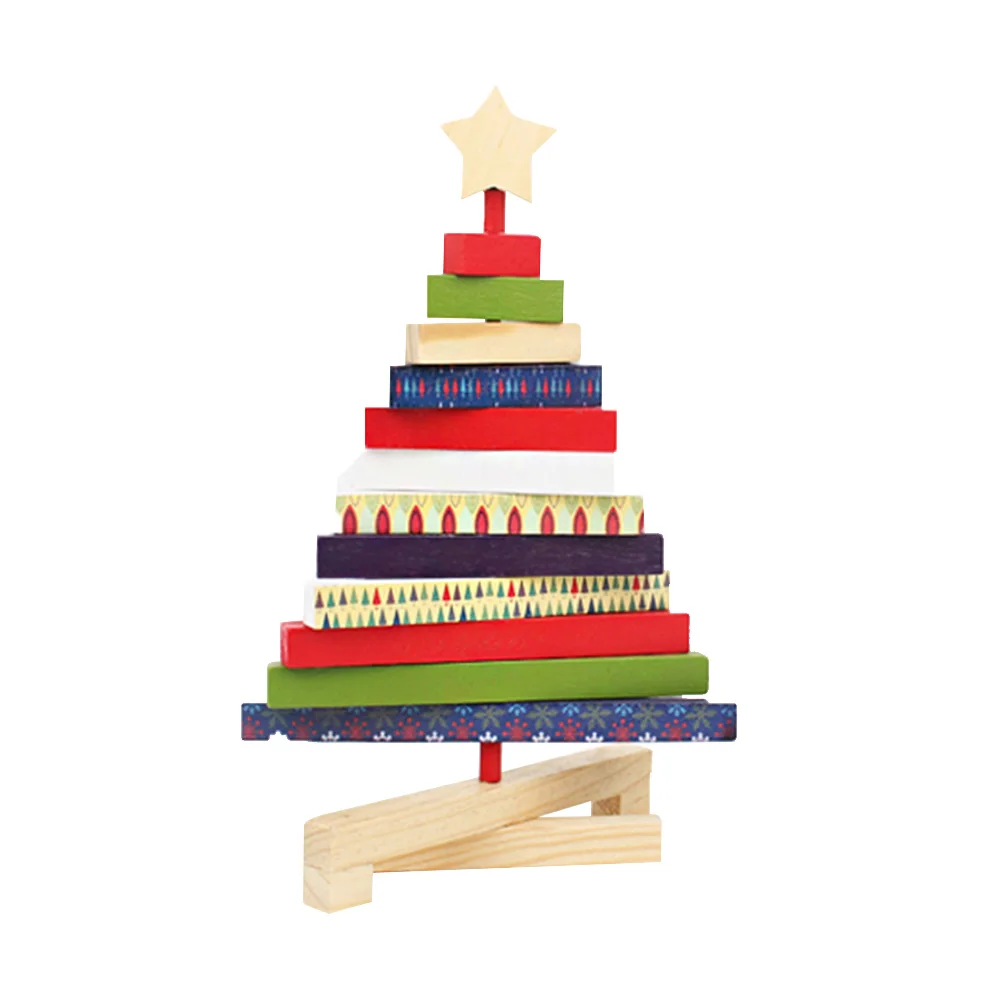 

Rotation Wooden Christmas Tree Desktop Ornament S Size Decoration for Home Store Office Christmas Festival Wooden Tree Ornaments