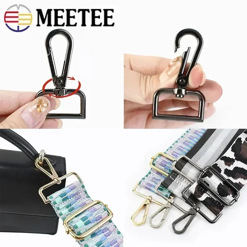 10Pcs 16-50mm Meetee Metal Buckles Handbag Strap Lobster Clasp Swivel Trigger Clips Snap Hook DIY Leather Craft Bags Accessories