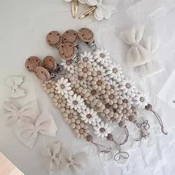 Babies Pacifier Clips Flower Soother Clip Handmade Silicone Dummy Nipple Holder Clip Newborn Essentional Teething Toys