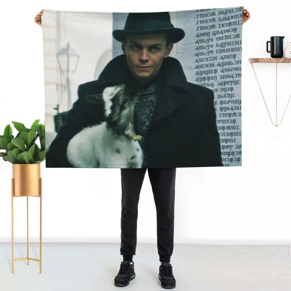 Kaz with the Milo the goat Throw Blanket Sofa bed plaid Giant Sofa Flannels Furrys For Decorative Sofa Blankets