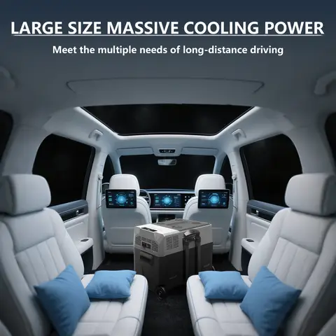 Freezer 12V Car Alpicool ECX50 Portable Car Fridge Freezer 50 Quart (47 Liter) Fast Cooling 12V Car Fridge -4℉~68℉, Car Cooler, 12/24V DC