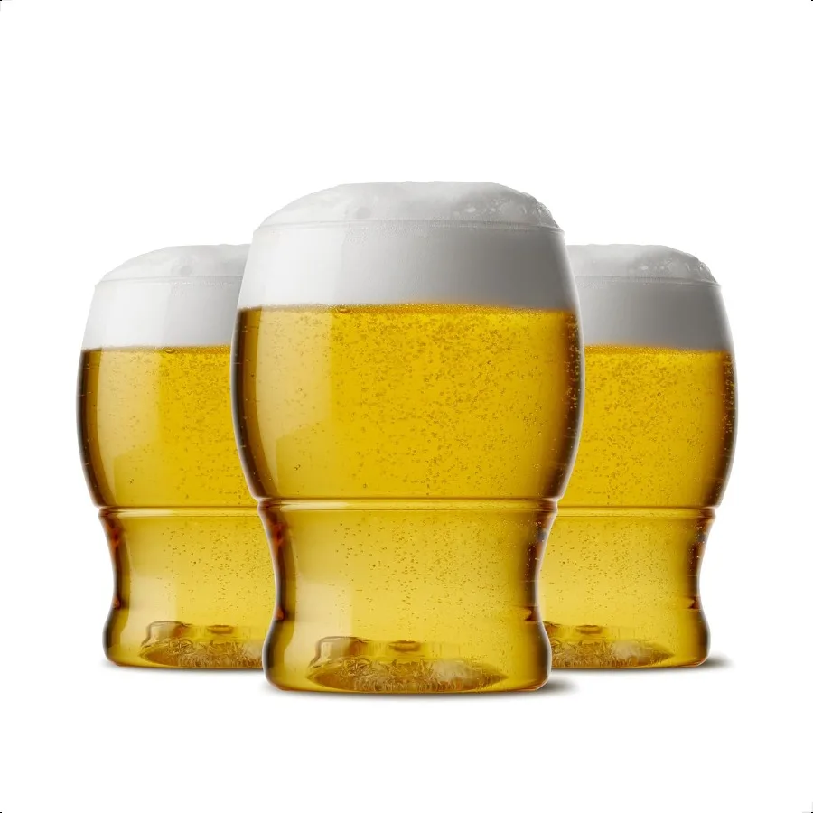 

POP 12 унций Pint Jr Премиум-качество, пригодные для вторичной переработки, небьющиеся и кристально прозрачные пластиковые пивные очки, набор из 12 шт.