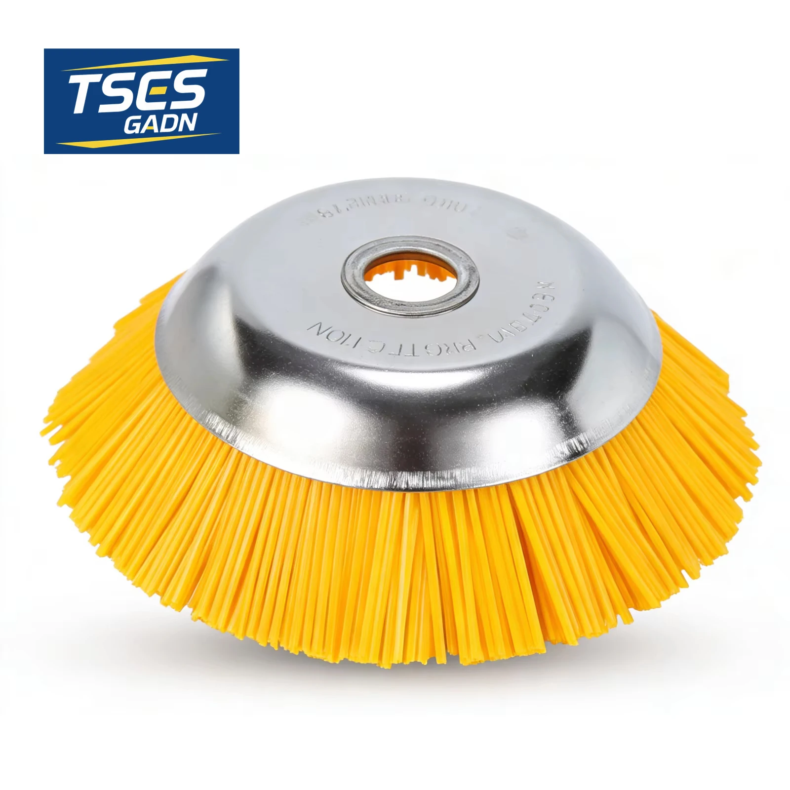TSES 8 Inch Yellow Nylon Weed Brush Head, Round Strimmer Trimmer Brush Replacement for Garden Brush Cutter Weed Eater