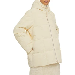 Winter new women's thick warm white duck down hooded jacket y2k high quality fashion casual and comfortable short bread jacket