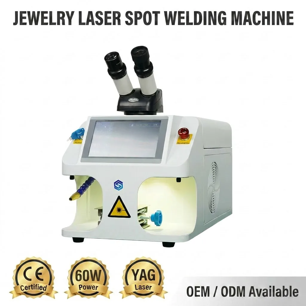 60W Precision Jewelry Spot Welding Machine Built-in Water Cooling Micro Ultra Jewelry Laser Welder For 18K Gold Bangle Pendant