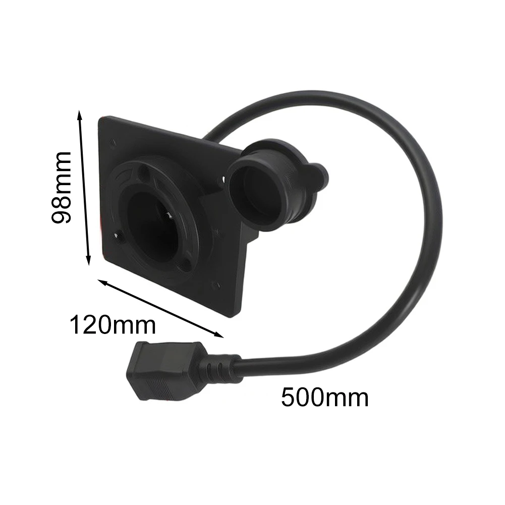 For EZGO For TXT 36V Golf Cart Charger Port Adapter with Waterproof Hinged Dust Cover and 500mm Pre-Wired Extension Cable