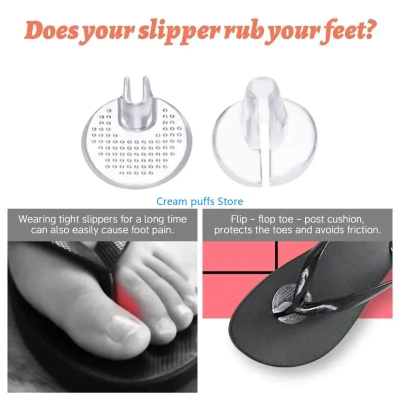 50LE 8 Pair Silicone Thong Sandal Toe Guards For Thong Slippers Soft Silicone Toe Post Cushion Pad Sandal Toe Protectors
