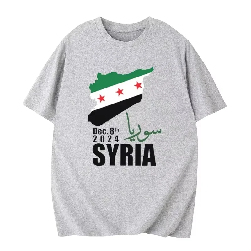 العلم السوري سوريا d تي شيرت، هدية، للجنسين، مضحك، دمشق، Harajuku بلايز عادية، الهيب هوب الشارع الشهير، للجنسين، بلايز الصيف 2025 Ne