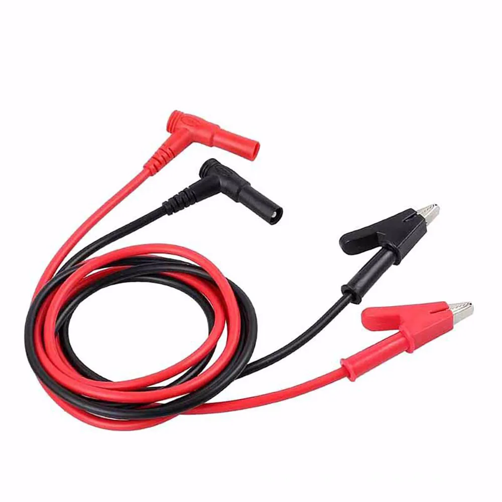 

1 Pair 4mm Alligator Clip Crocodile Clamp Banana Plug Test Lead Cable Connector Probe For Electrical Testing For Multimeter