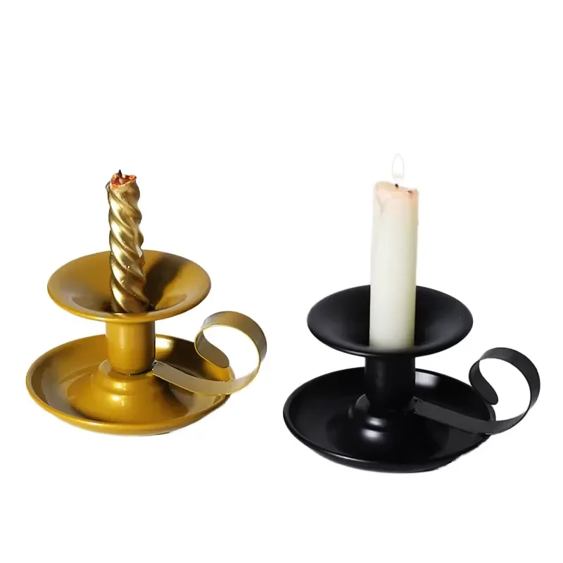 for Romantic Wrought Iron Candlestick Trays and Candlesticks Home Decoration Eco Friendly Durable for Easter Christmas