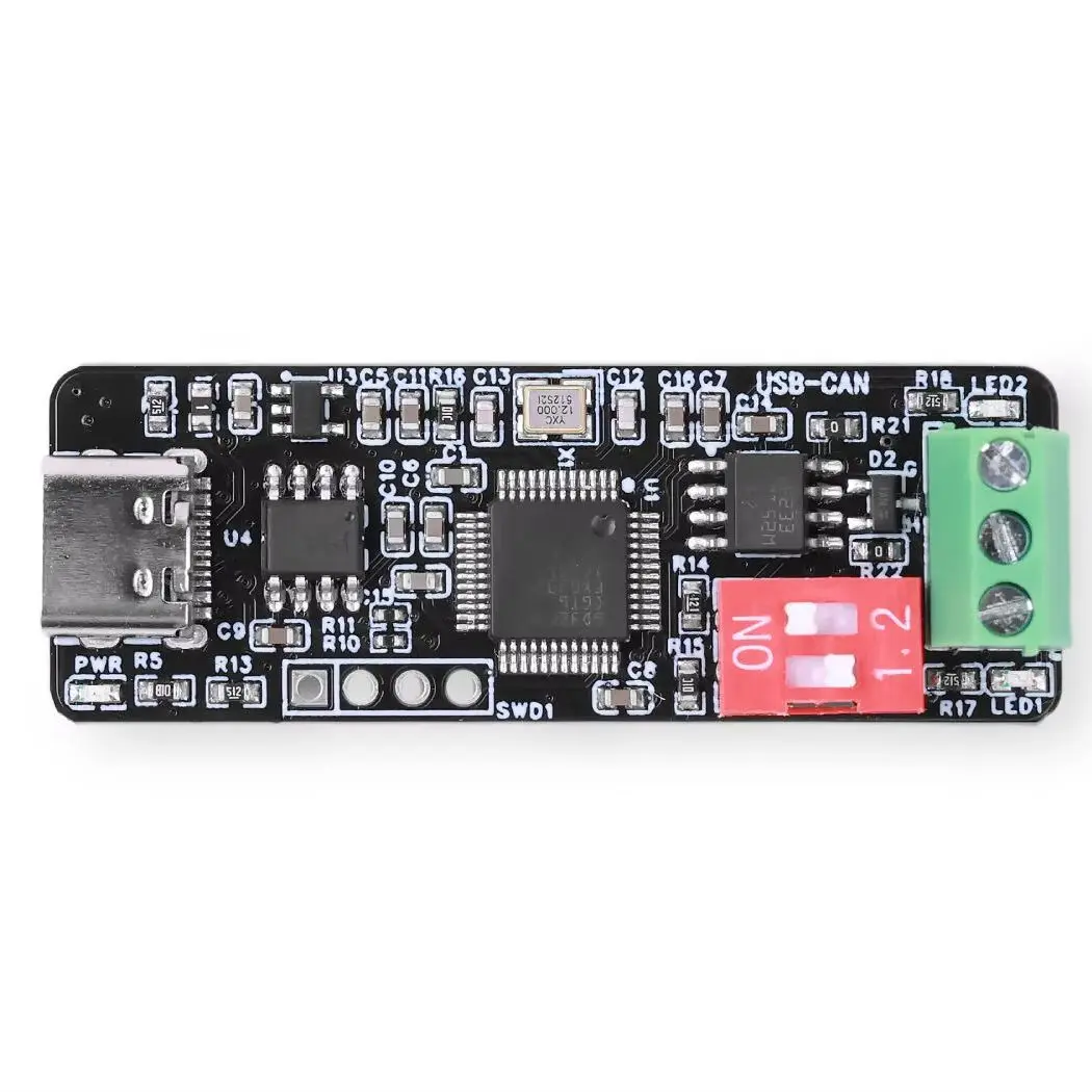 RobStride USB-CAN Adapter Type-C with GD32 MCU, 921600bps Baud Rate, SWD Pins, Industrial-Grade Design