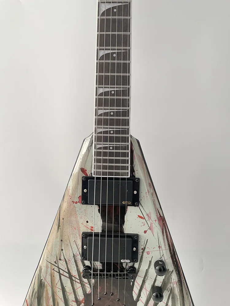 รูป V Dovetail Flying กีตาร์ไฟฟ้า,Rosewood Fingerboard,Active Pickup,กีตาร์คุณภาพสูง,ในสต็อก,Fast Shipping