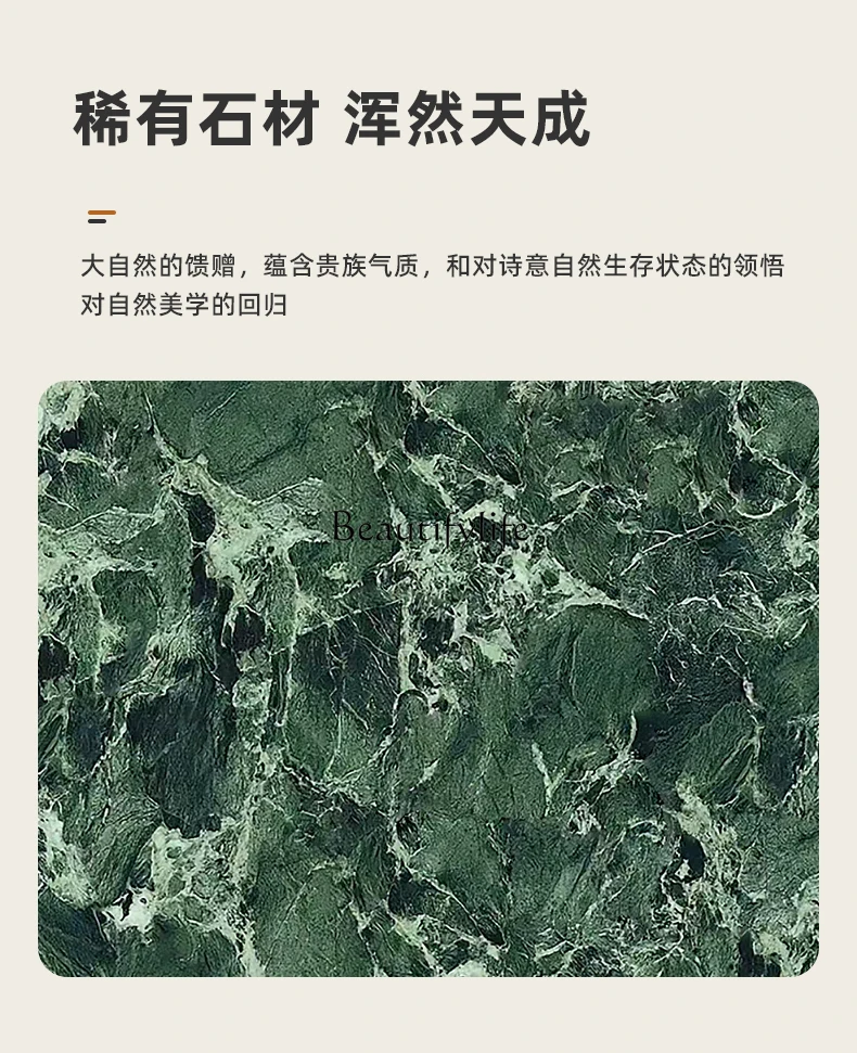 *Pure natural green luxury stone dining table marble high-end French light luxury