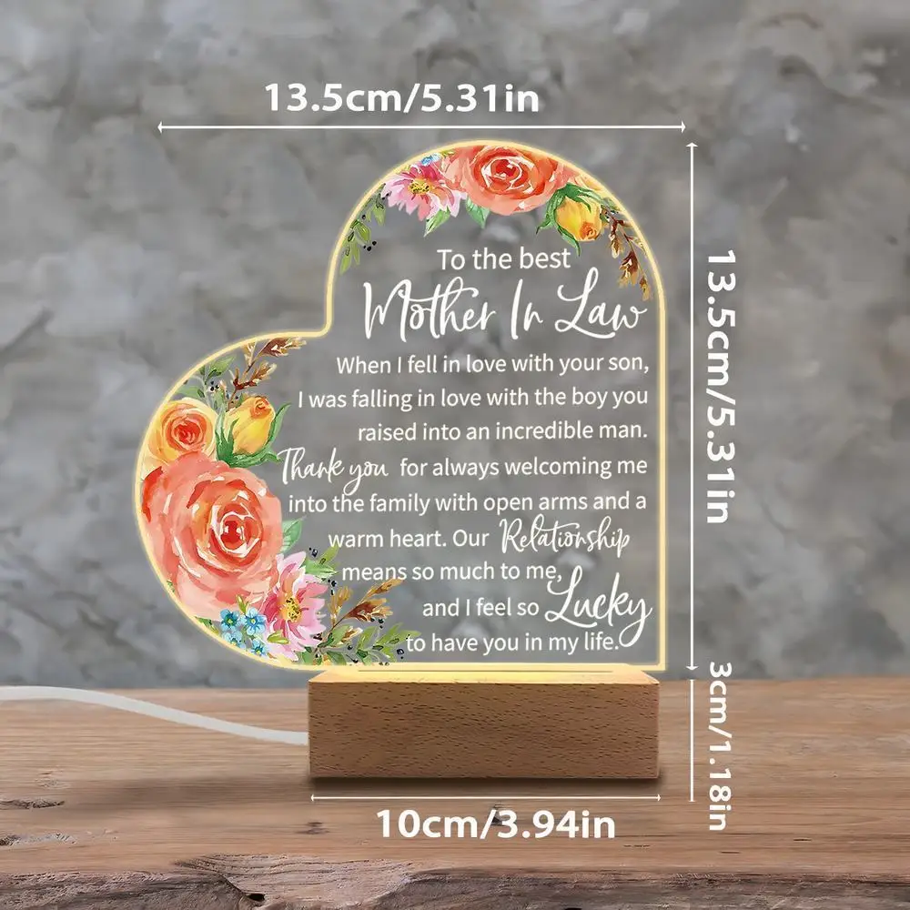 1PC 아크릴 발광 장식 사진 액세서리, USB 베이스, 시어머니 선물, 휴일 장식품