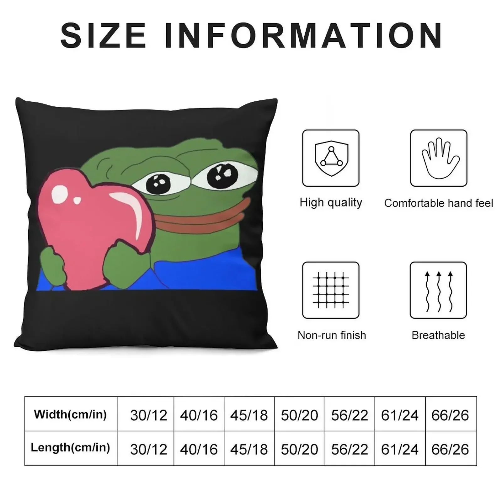 Peepo Heart Pepe Love Throw Pillow covers for pillows Pillows Aesthetic home decor items pillow