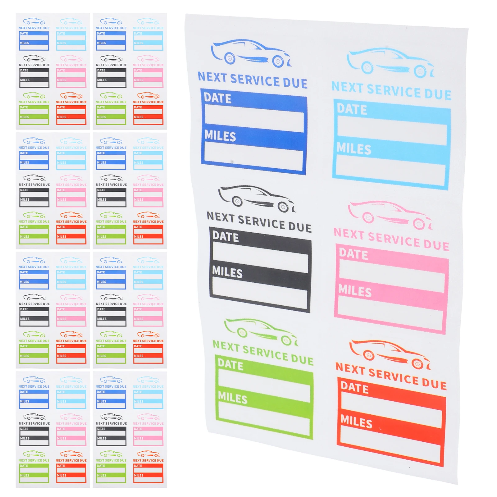 10 Sheets Service Due Stickers Reusable Oil Change Tags Waterproof PET Windshield Reminders Car Motorcycle Labels Static